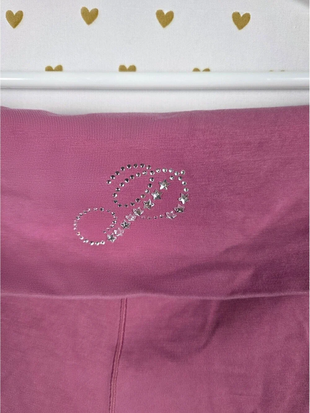 Victorias Secret PINK BLING Studded Foldover Flare Yoga pants LARGE